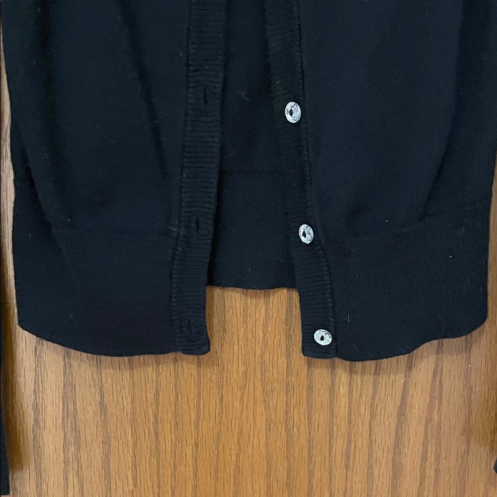 CAT & JACK UGC Girls Size Medium (7/8) Black Button-Up Cardigan fancy buttons - Picture 3 of 8